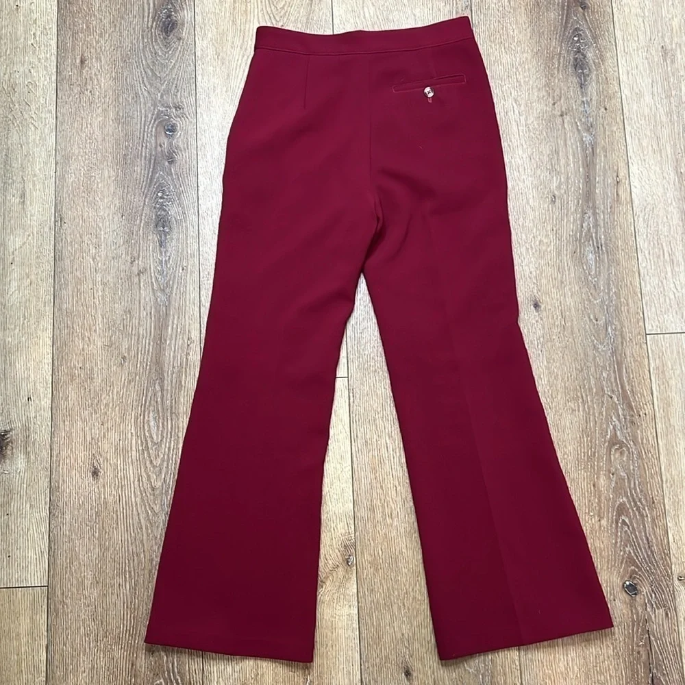 Vintage Céline Burgundy Front Pleat Trousers Size 36/4US/S